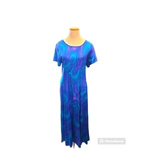 Vintage Simply Silk 100% silk sleeveless dress w/ short sleeve shirt cover EUC